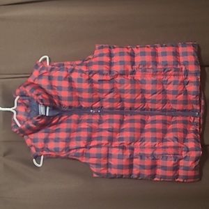 Lands End Plaid Puffer Vest
